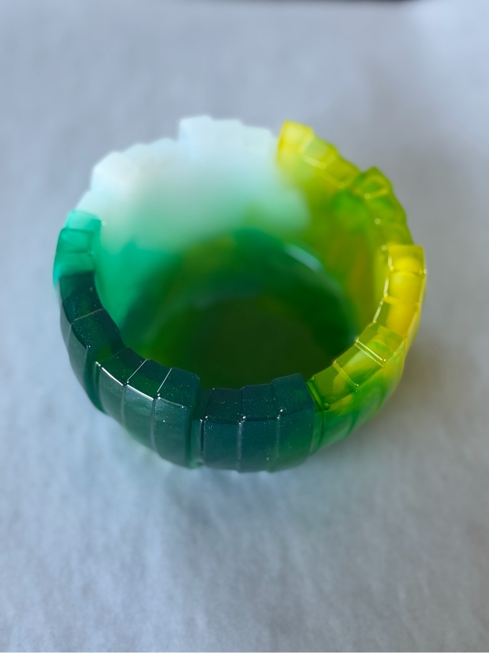 Green & Yellow Gradient Resin Bowl